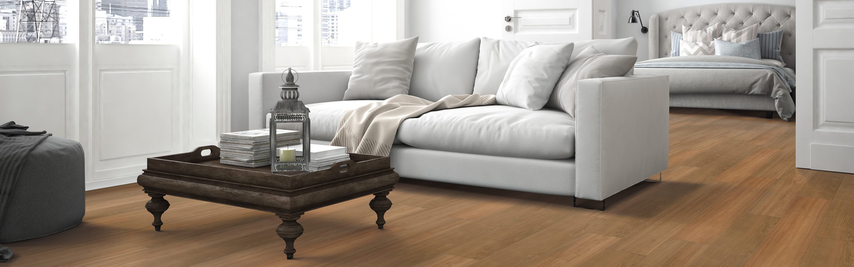 luxury vinyl plank floors in open concept home